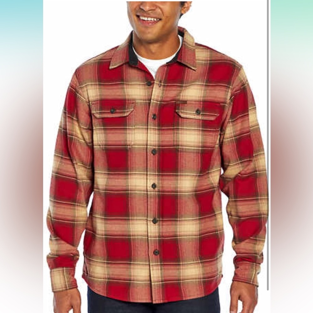 Orvis Shacket Big Bear Heavyweight Double Brushed Flannel W/ Hand Warmer Pockets